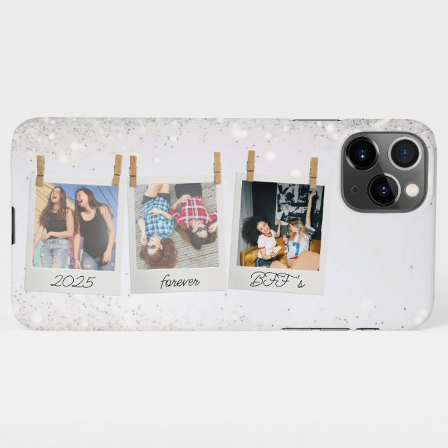 Cute Polaroid Snaps Photo Collage Friends BFF's  iPhone Case (Back Horizontal)