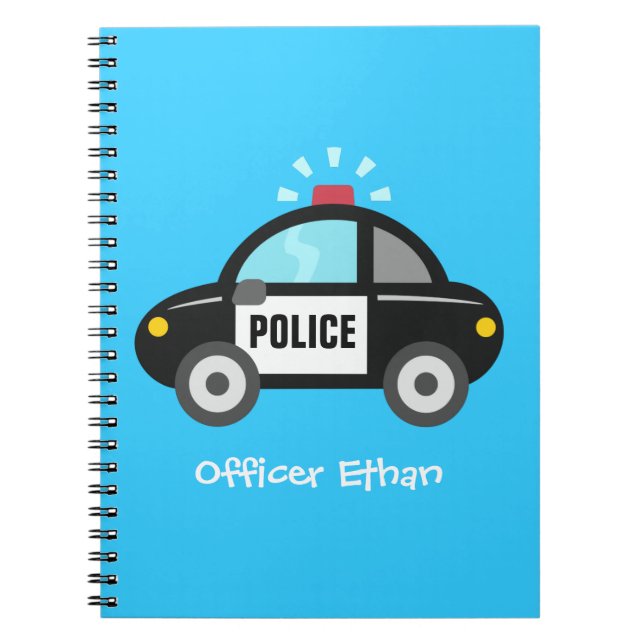 Cute Police Car with Siren For Kids Notebook (Front)