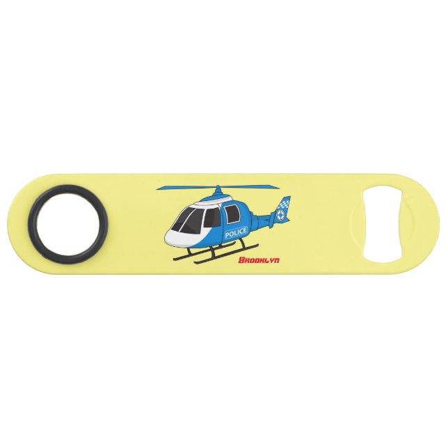 Cute police department helicopter chopper cartoon  (Front (Horizontal))