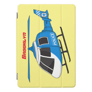 Cute police department helicopter chopper cartoon  iPad pro cover