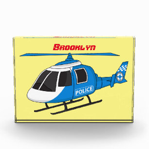 Cute police department helicopter chopper cartoon photo block