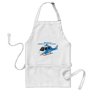 Cute police department helicopter chopper cartoon standard apron