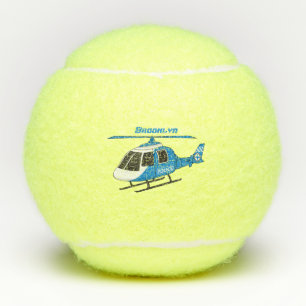 Cute police department helicopter chopper cartoon tennis balls