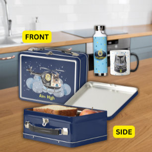 Cute Police Dog on Helicopter  Metal Lunch Box