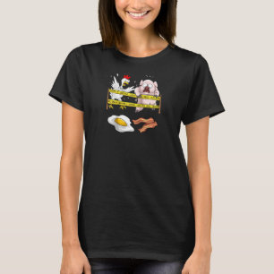 Cute Police Line Do Not Cross Funny Chicken Pig Ea T-Shirt