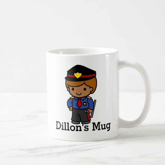 Cute Police man with baton Coffee Mug (Right)