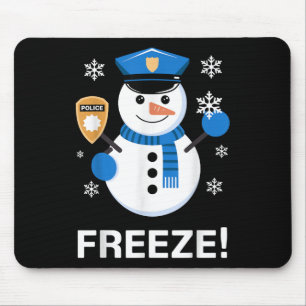 Cute Police Officer Design For Men Women Cop Polic Mouse Pad