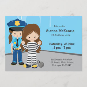 Cute Police Officer Invitation