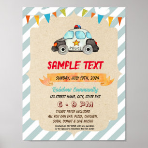 Cute Police theme flyer Poster