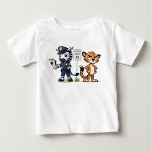 cute police zebra & cheetah baby T-Shirt