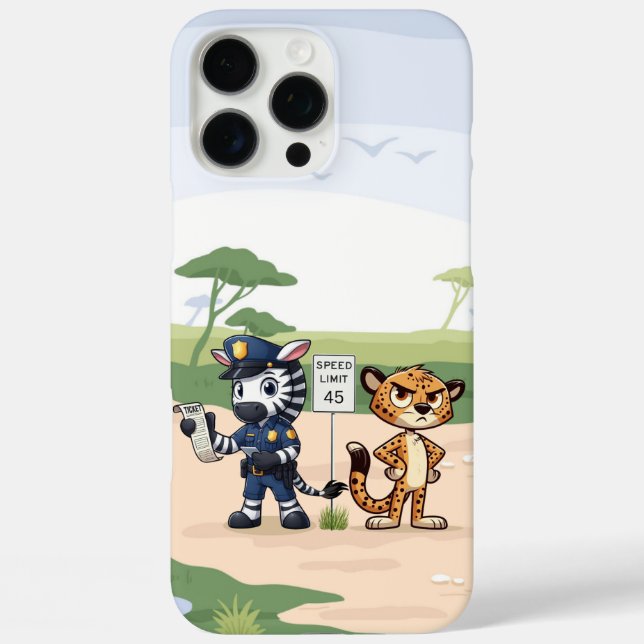cute police zebra & cheetah Case-Mate iPhone case (Back)