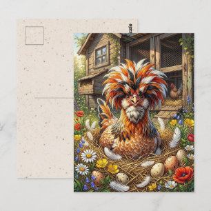 Cute Polish Chicken   Keeping in Touch Postcard