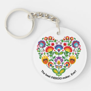 💗Cute polish Folk Wycinanki heart Key Ring
