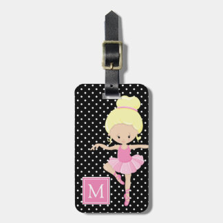 Cute Polka Dot Ballerina Luggage Tag