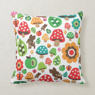 Cute polka dot butterfy flower retro deer cushion