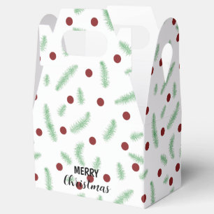 Cute polka dot Christmas tree Red Green pattern Favour Box