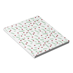 Cute polka dot Christmas tree Red Green pattern Notepad