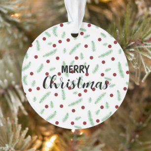 Cute polka dot Christmas tree Red Green pattern Ornament
