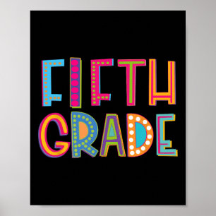 Cute Polka Dot Fifth Grade 5th Grade School Teache Poster