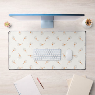 Cute Polka Dot Flower Pattern Desk Mat