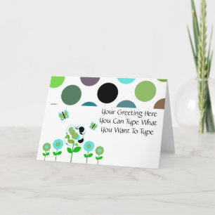 Cute Polka Dot Flowers Greeting Card