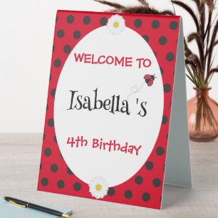 Cute Polka dot Ladybug Daisy Flower Birthday Party