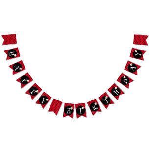 Cute Polka dot Ladybug Daisy Flower Birthday Party Bunting
