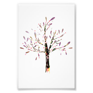Cute Polka Dot Lavender Leaf Tree Photo Print