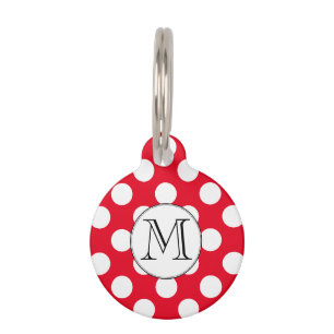 Cute Polka Dot Monogram Custom Pick Any Colour Pet Tag