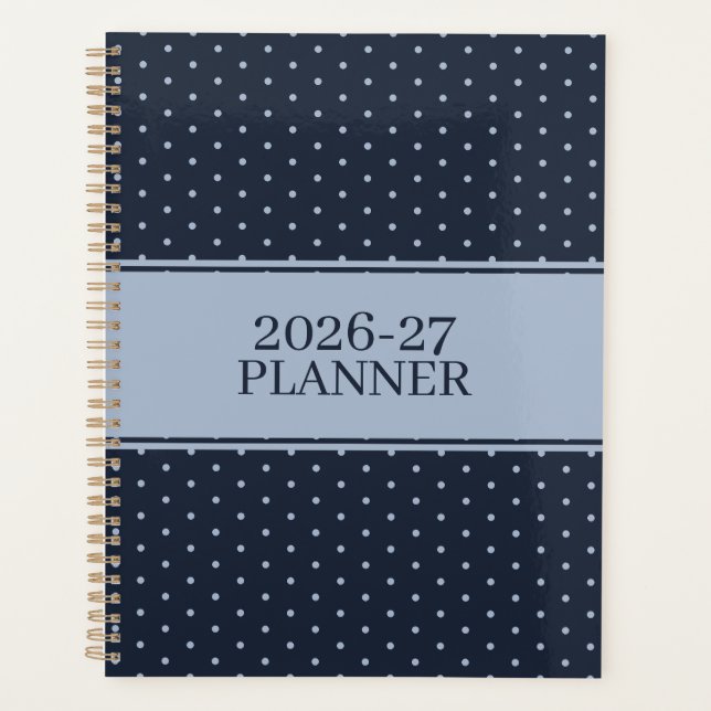 Cute Polka Dot Pattern Planner (Front)