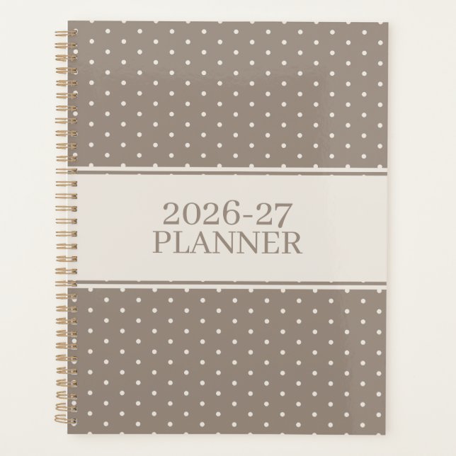 Cute Polka Dot Pattern Planner (Front)