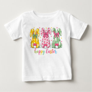 Cute Polka Dot Rabbits First Easter Personalised  Baby T-Shirt