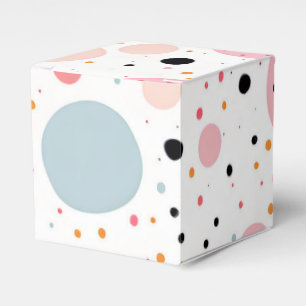 Cute polka dot spotty pattern white favour box