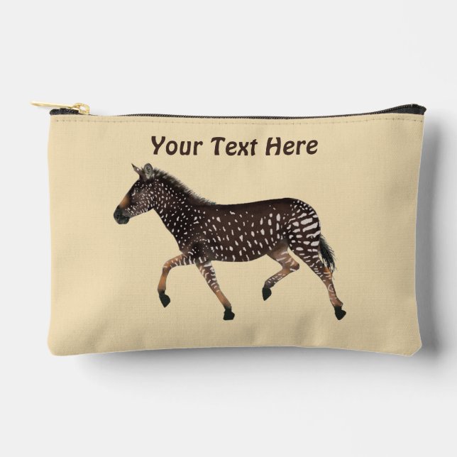 Cute Polka Dot Zebra Accessory Pouch (Front)