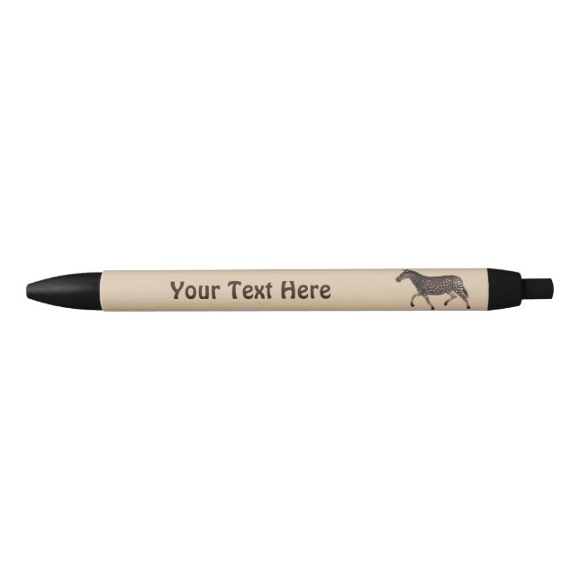Cute Polka Dot Zebra Black Ink Pen (Front)