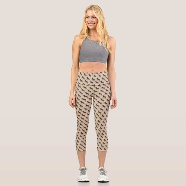 Cute Polka Dot Zebra Capri Leggings (Front)