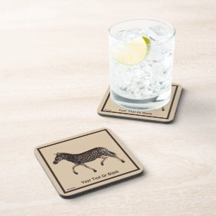 Cute Polka Dot Zebra Coaster