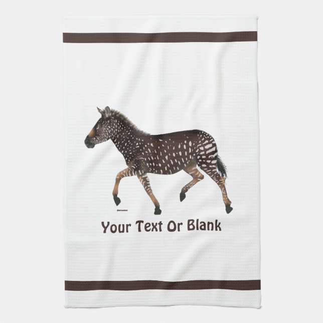 Cute Polka Dot Zebra Tea Towel (Vertical)