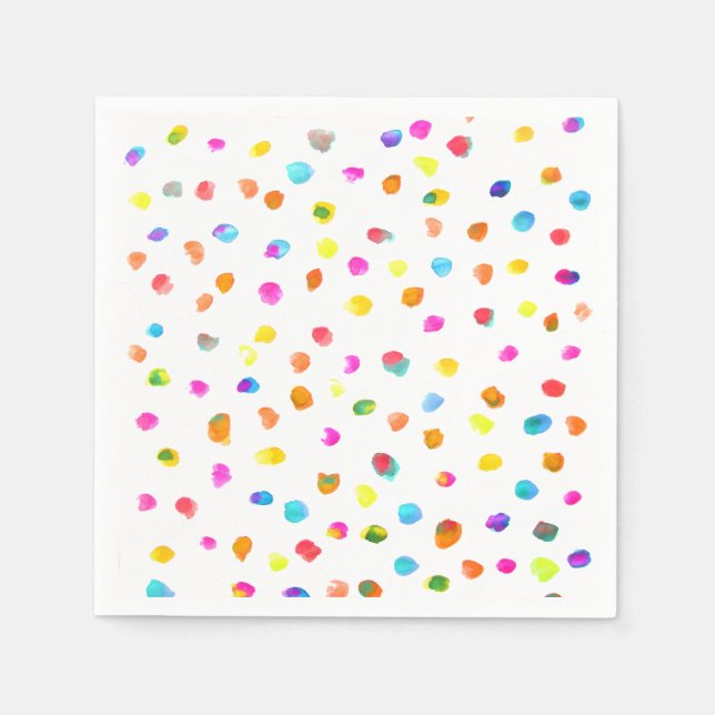 Cute polka dots colourful spots whimsical napkin (Front)