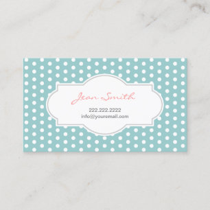 Cute Polka Dots Mint Blue Mummy Calling Card