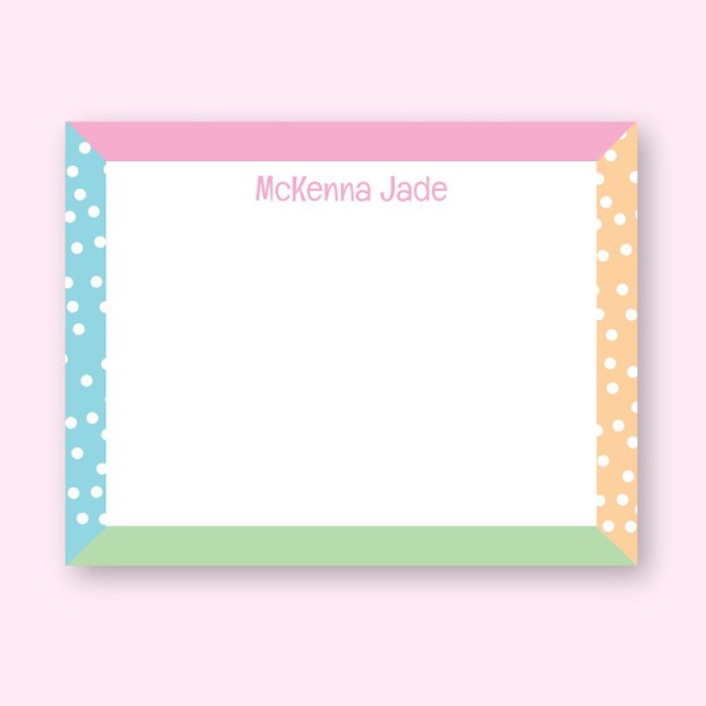 Cute Polka Dots Pastel Spring Easter Stationery Card (Creator Uploaded)