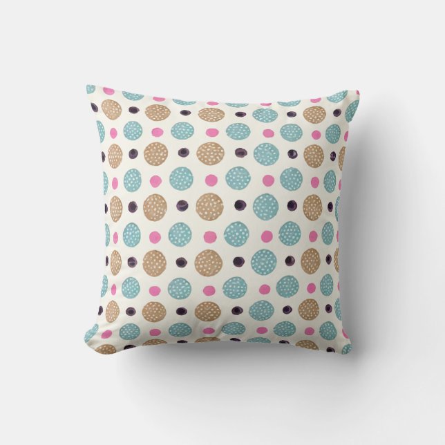 Cute Polka Dots Pattern Cushion (Front)