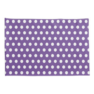 Cute Polka Dots Purple and White Pillowcase