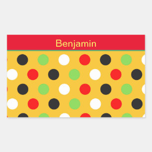 Cute Polka Dots Rectangular Sticker