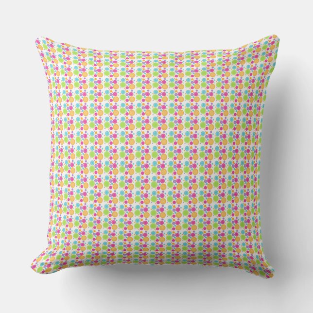 Cute Polka Dots Throw Pillow (Front)