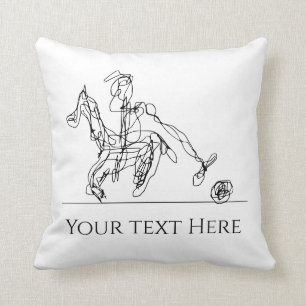 Cute Polo Player & Horse Cushion