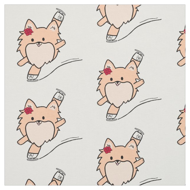 Cute Pom Figure Skating Spiral Fabric (Swatch)