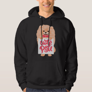 Cute Pom Fluffy Cream Pomeranian Dog Hoodie