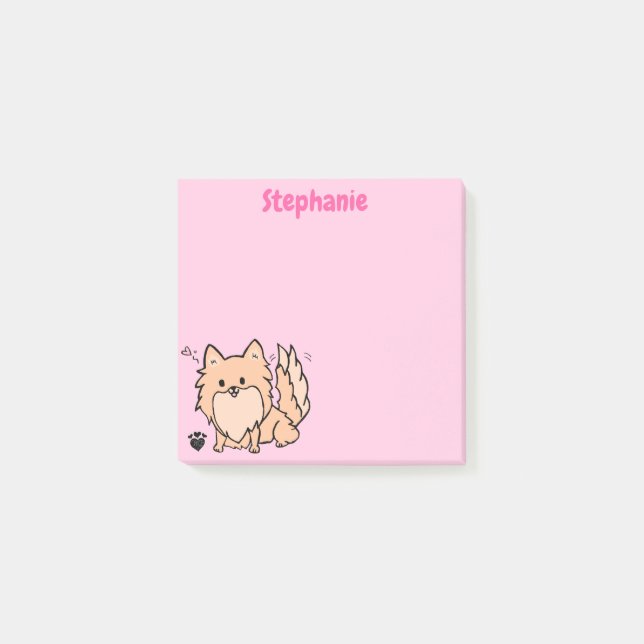 Cute Pom Pink Post-it Notes (Front)