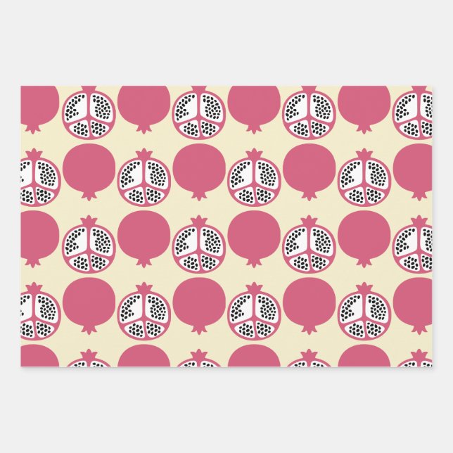 Cute Pomegranate Wrapping Paper (Front)
